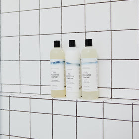 The Unscented Company 500ml bottle next to everyday items showing scale