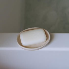 Label and ingredient panel from The Unscented Company soap bar highlighting ethical, minimal formulation