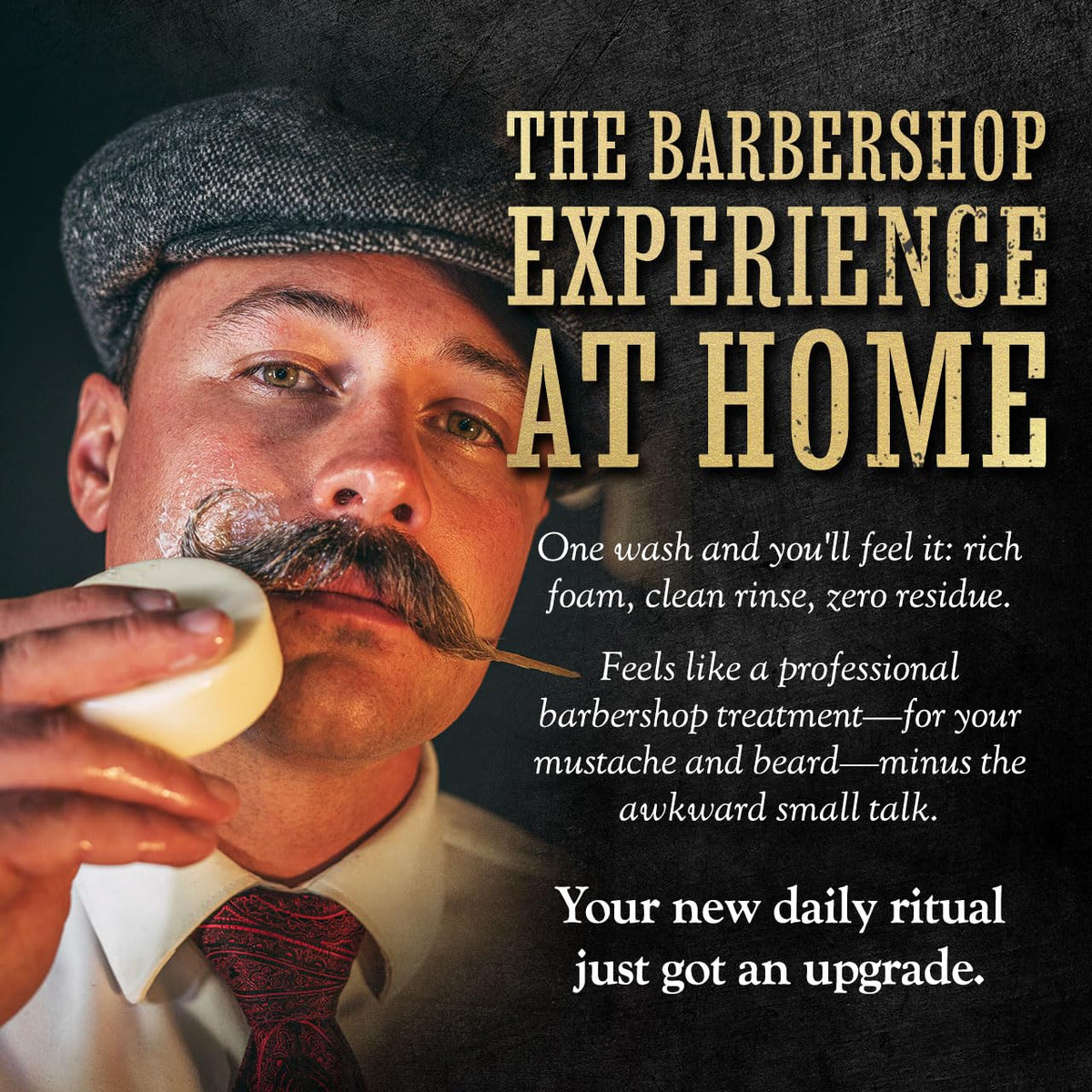 THE VINTAGE GROOMING CO. lifestyle bathroom setup showing convenient everyday grooming routine