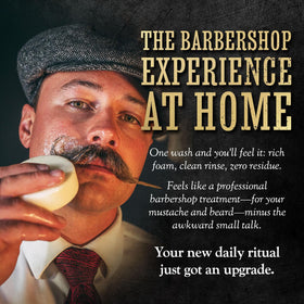 THE VINTAGE GROOMING CO. lifestyle bathroom setup showing convenient everyday grooming routine