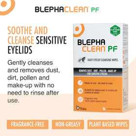 THEA PHARMA Blephaclean wipe fabric close-up displaying soft texture and gentle cleansing