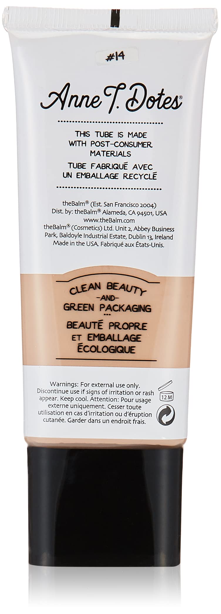 theBalm front tube showing product branding and portable size