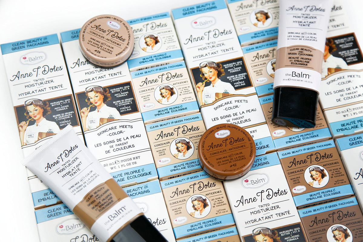 theBalm in a makeup bag lifestyle shot showing daily-use convenience and style