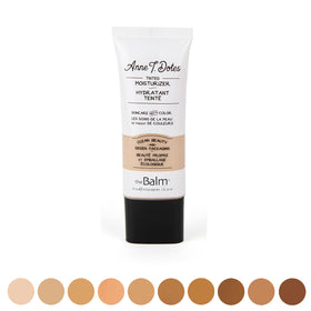 theBalm tube on vanity styled with skincare for everyday routine