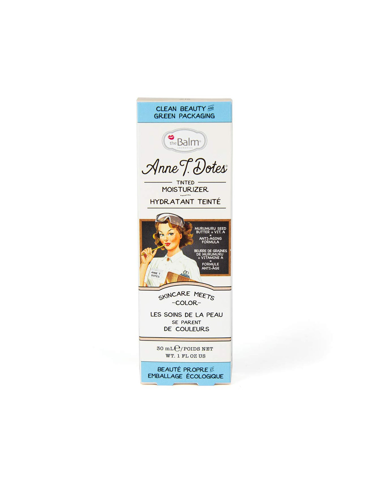 theBalm open tube with visible creamy texture highlighting smooth application