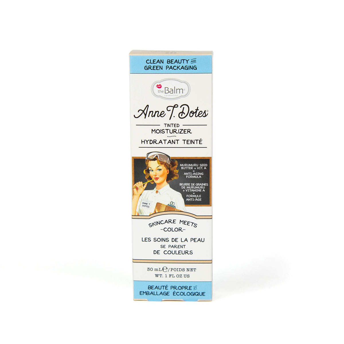 theBalm squeezed texture on hand highlighting creamy hydrating finish and blendability
