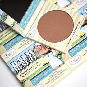 theBalm powder texture closeup highlighting fine milled finish for smooth blendability