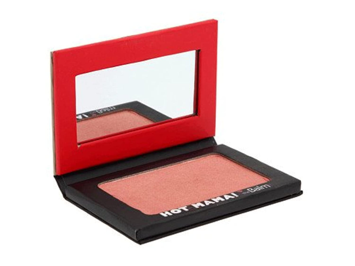 theBalm highlighting effect on cheekbone showing luminous, flattering sheen