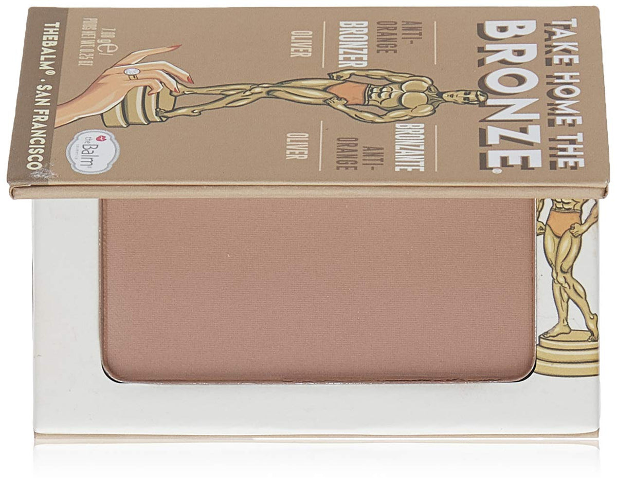 theBalm Oliver front pan showing shade and compact, neutral sculpting benefit
