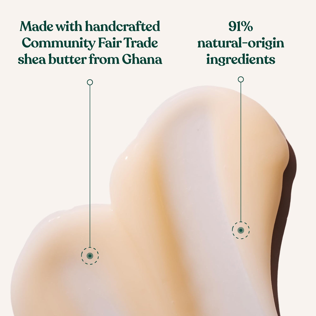 The Body Shop shea shower cream label detail highlighting ingredients and trust benefit