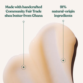The Body Shop shea shower cream label detail highlighting ingredients and trust benefit