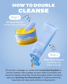 Then I Met You cleanser in bathroom routine conveying calming, daily refresh