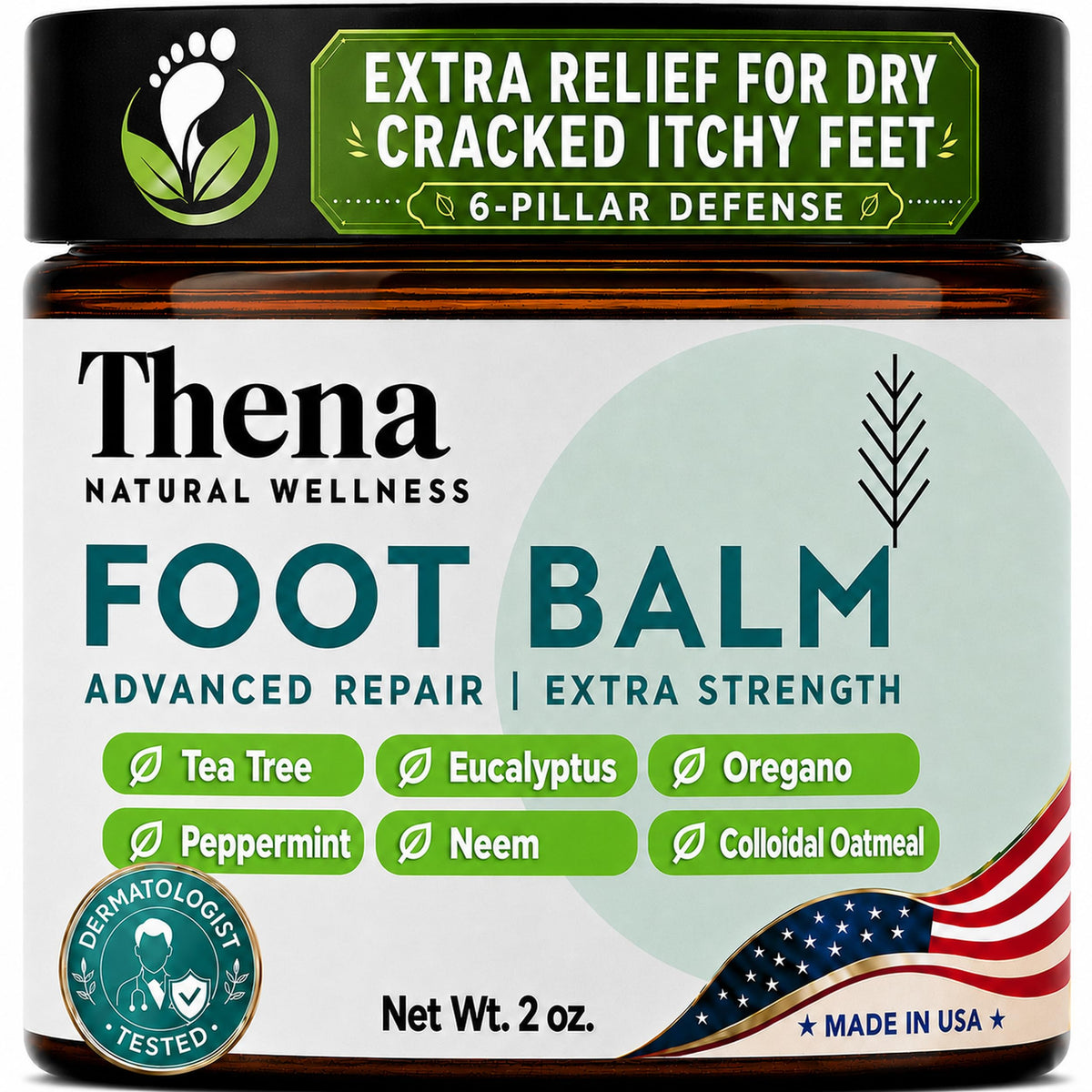 Thena front packaging showing product tube and relief benefit