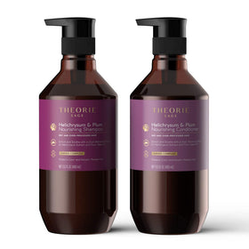 Theorie bottle beside common items for scale to show 400ml volume and travel convenience