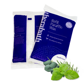 Therabath front packaging showing eucalyptus rosemary mint scent and 4 lb refill benefit