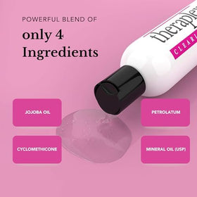 Theraplex lotion clear pour texture close-up demonstrating fast absorption benefit