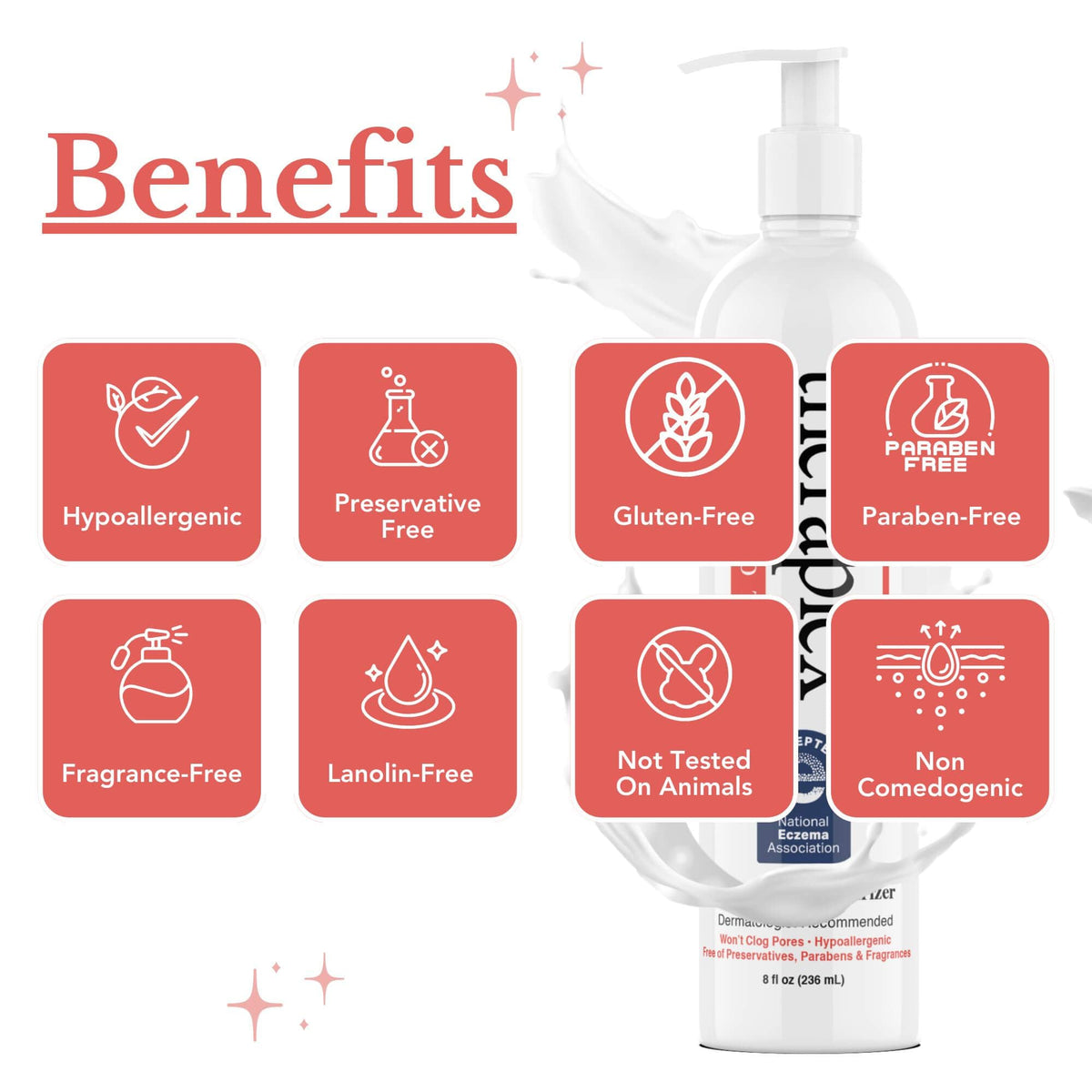 Theraplex lotion texture close-up showing lightweight absorption