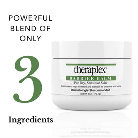 Theraplex closeup of ingredient label emphasizing dermatologist-recommended gentle formulation
