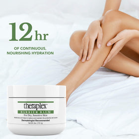 Theraplex on bedside table illustrating nighttime repair routine and long-lasting hydration