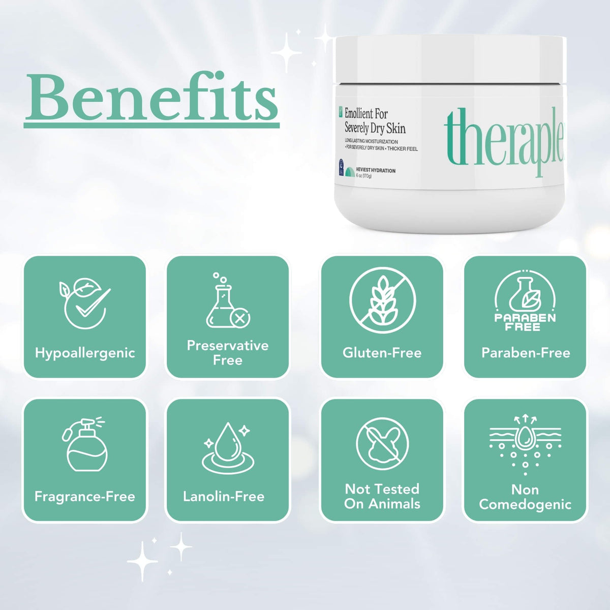 Theraplex cream being applied to hands for lasting moisture
