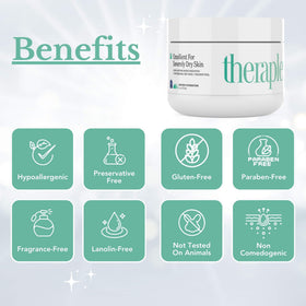 Theraplex cream being applied to hands for lasting moisture