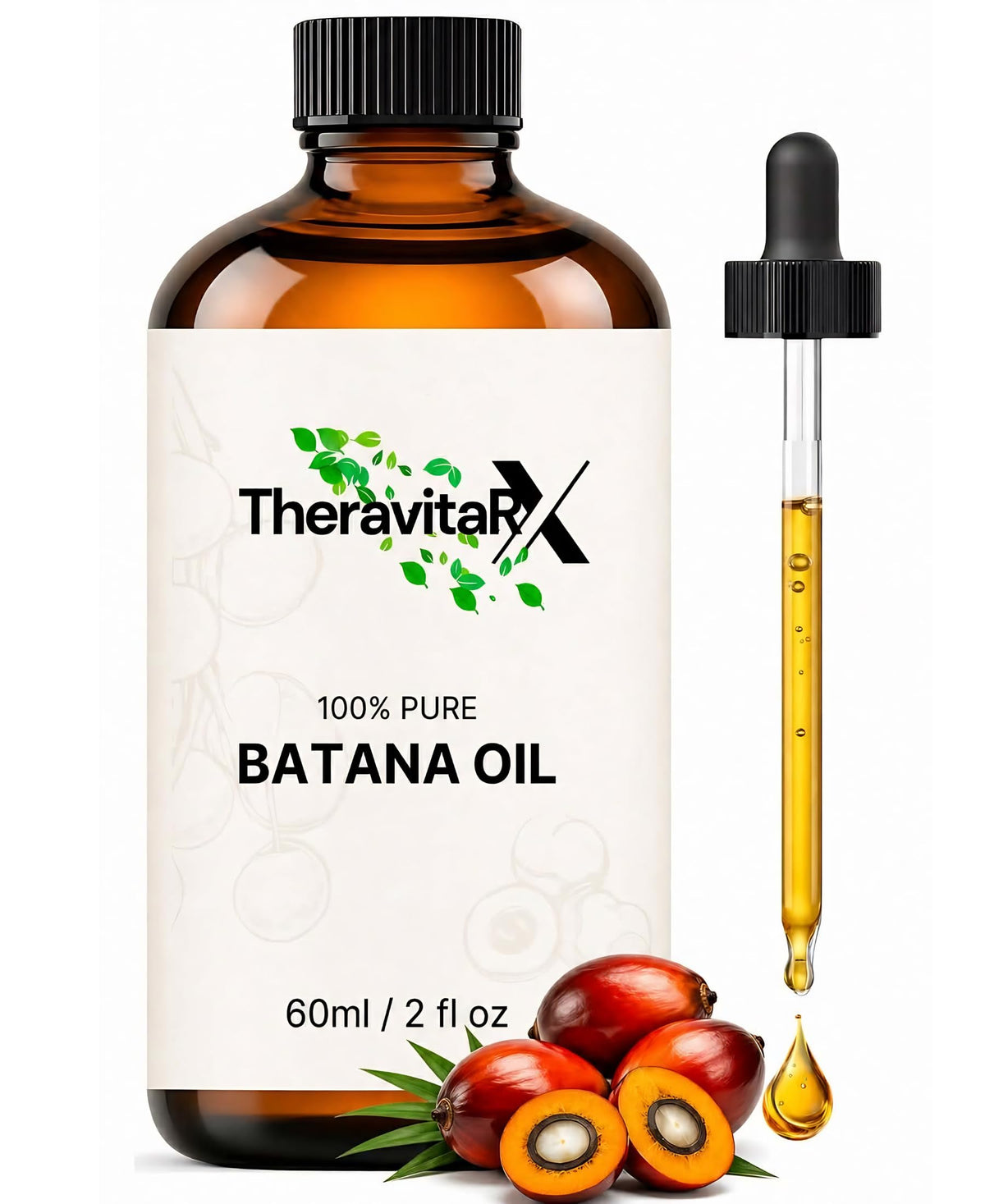 THERAVITARX front bottle showing label and dropper, highlights purity