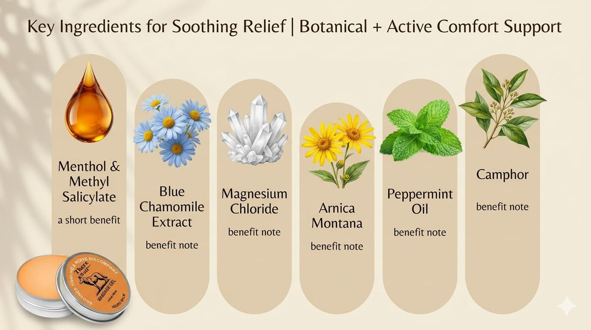 TheraWoIf Relief label close-up showing listed botanicals and ingredient clarity