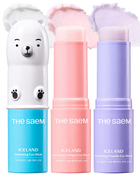 THESAEM front packaging of three eye sticks showing set benefits