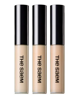 THESAEM 3-pack front view showing all three concealer tubes and benefits