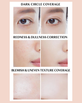 THESAEM dual brush detail displaying flat brush and sponge tip for precise application benefit
