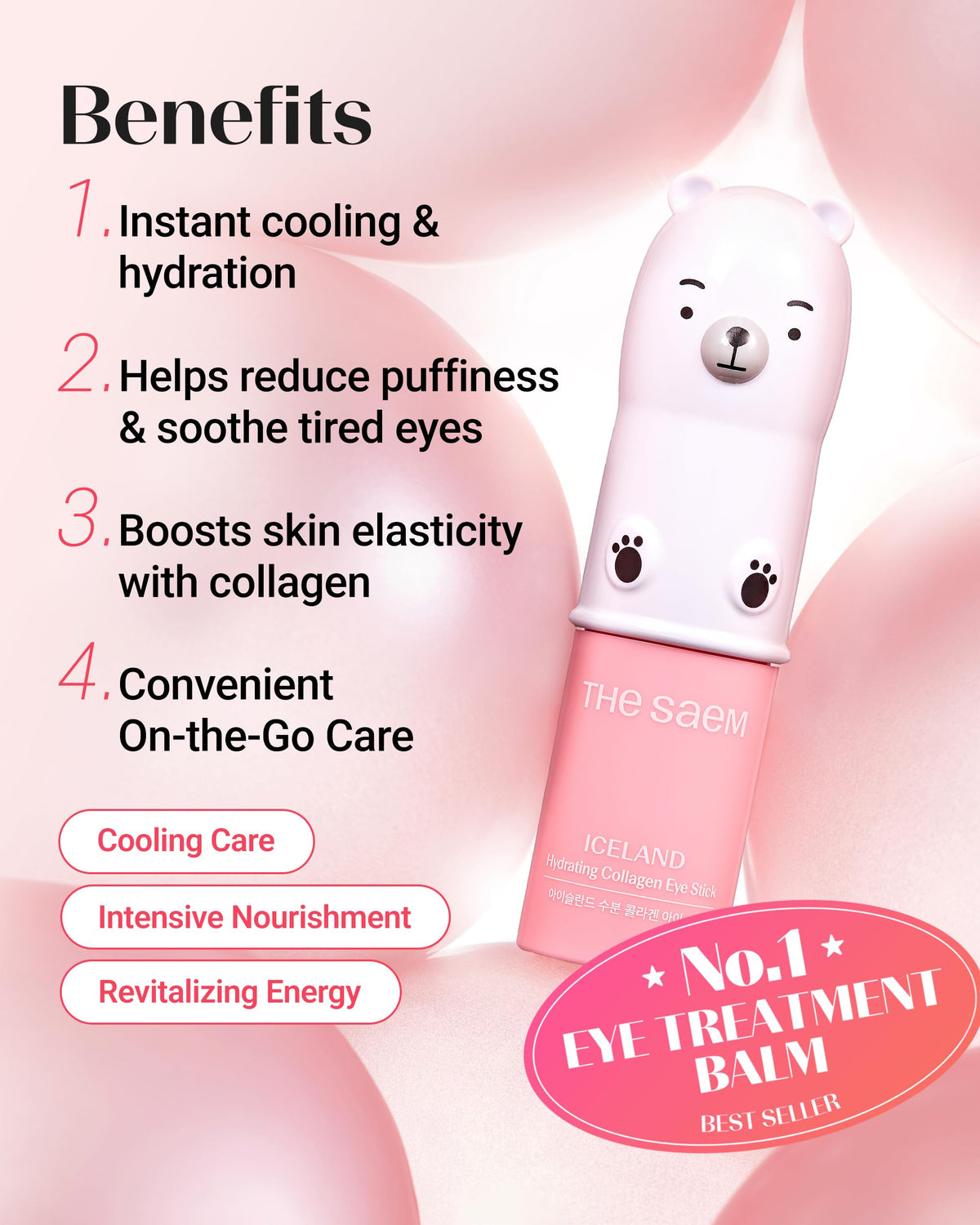 THESAEM texture swipe of balm demonstrating lightweight hydration