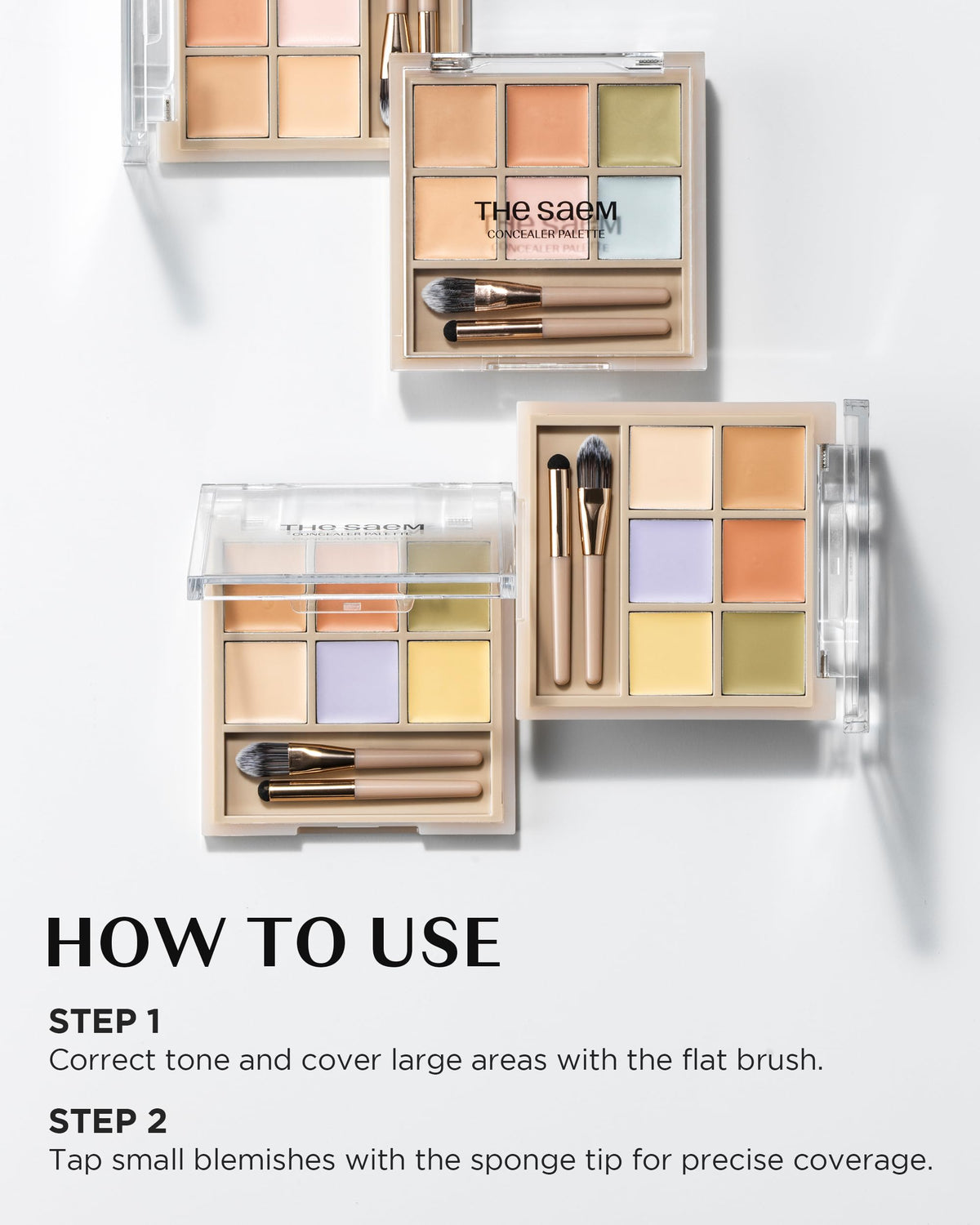 THESAEM palette in a handbag pocket showing travel-ready convenience benefit