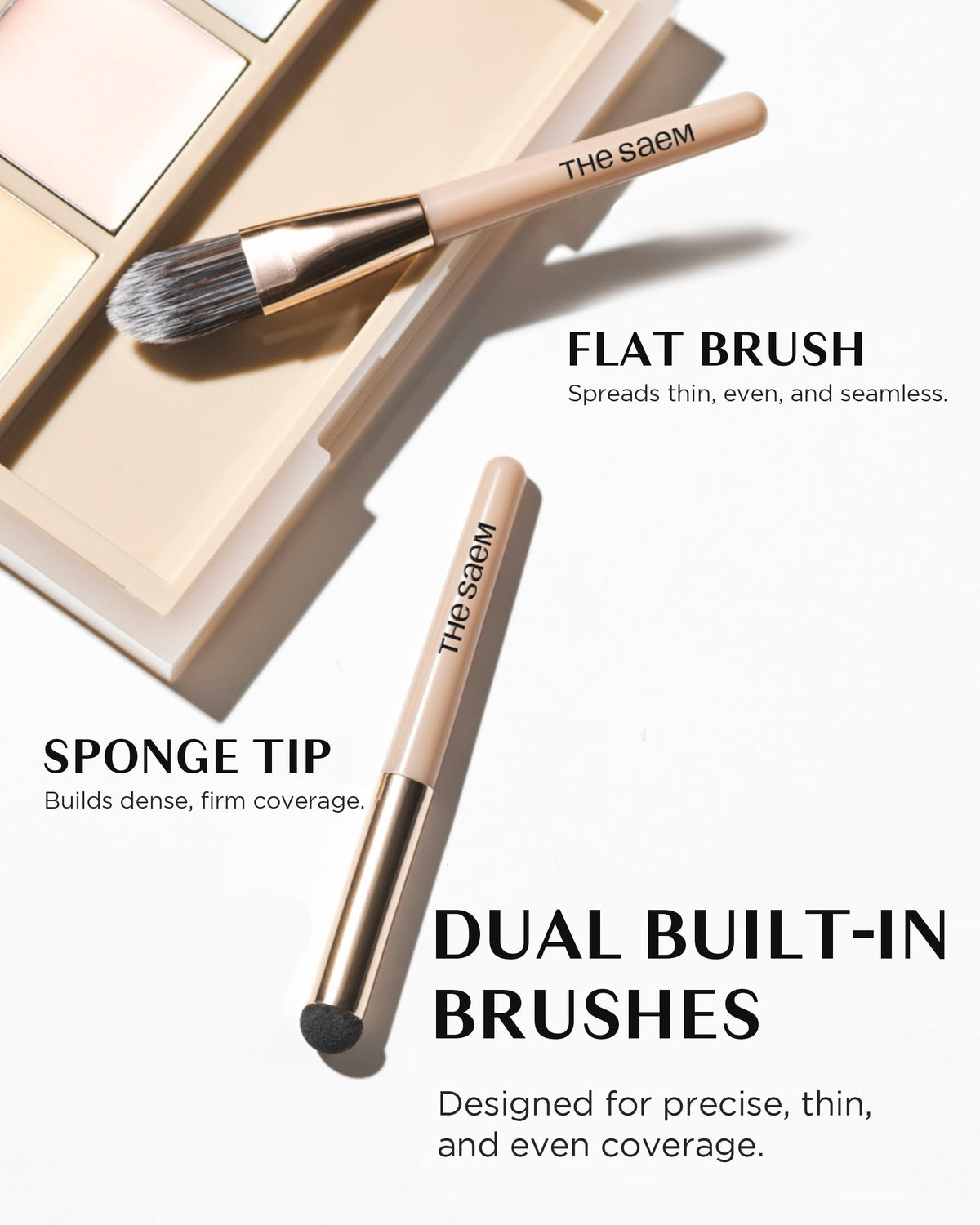 THESAEM close-up texture of balm shades showing creamy blendable finish benefit