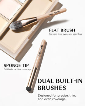 THESAEM close-up texture of balm shades showing creamy blendable finish benefit