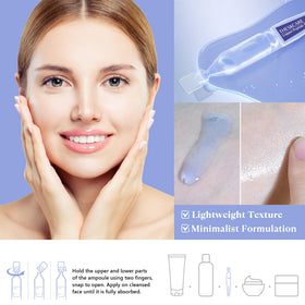 THESKCARE ingredient label close-up showing peptides and hyaluronic acid