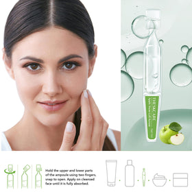 THESKCARE ampoules beside skincare bowl in bathroom routine