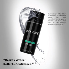 THICK FIBER before and after comparison demonstrating fuller appearance and discreet concealment