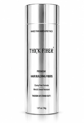 THICK FIBER front packaging shows black fibers and benefits
