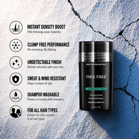 Thick Fiber covering a receding hairline with natural-looking results for enhanced confidence