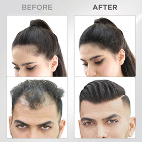 THICK FIBER finished look set with spray showing wind-resistant, natural hold