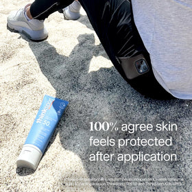 Thinksport applied on forearm demonstrating non-greasy absorption benefit