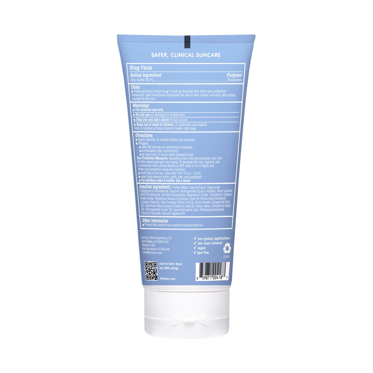 Thinksport tube beside water bottle illustrating travel-ready size