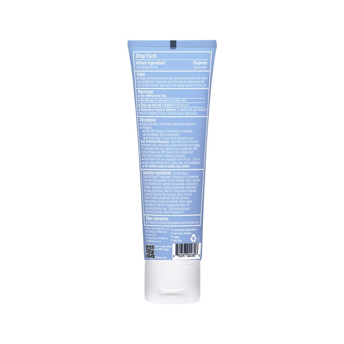 Thinksport tube held in hand illustrating compact 3 fl oz portability