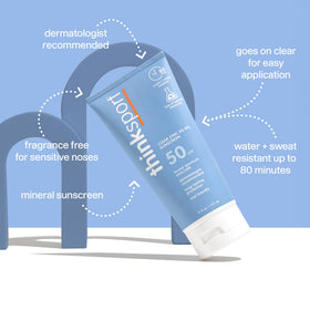 THINK thinksport cream texture close-up highlighting smooth, non-greasy feel