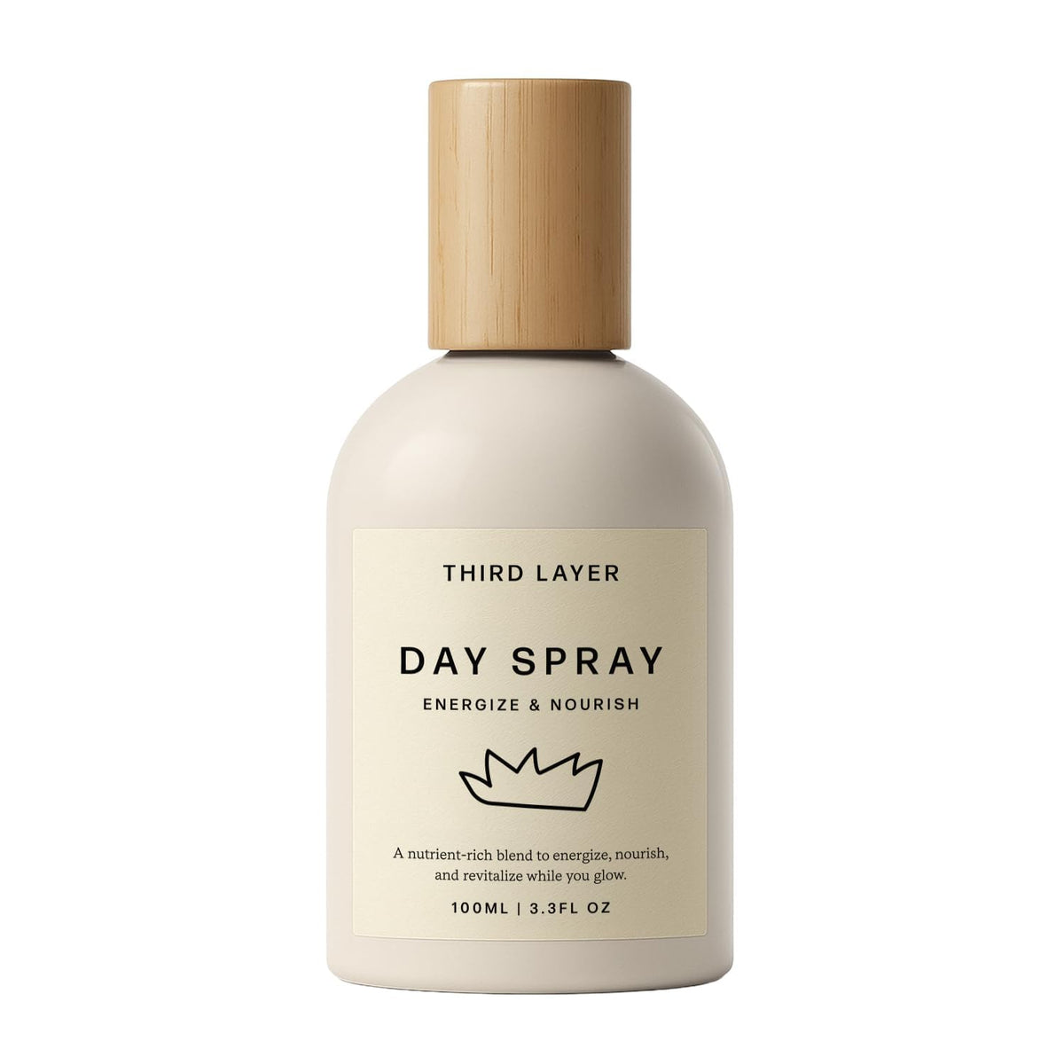 Third Layer front packaging showing bottle and label, conveys clean product presentation