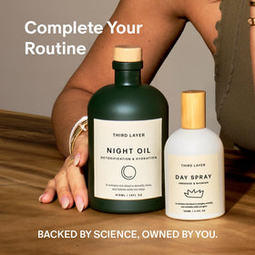 Third Layer 14 fl oz bottle next to common household items to show scale