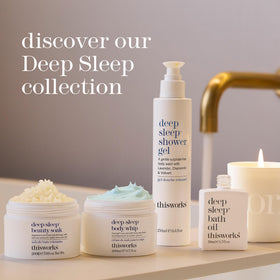 THISWORKS 100ml tube beside common items for scale, clarifies portable and practical size