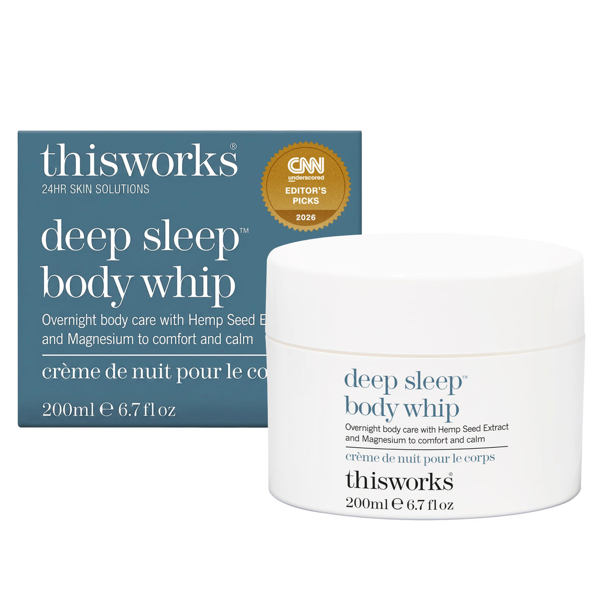 THISWORKS jar front view showing label and calming benefits