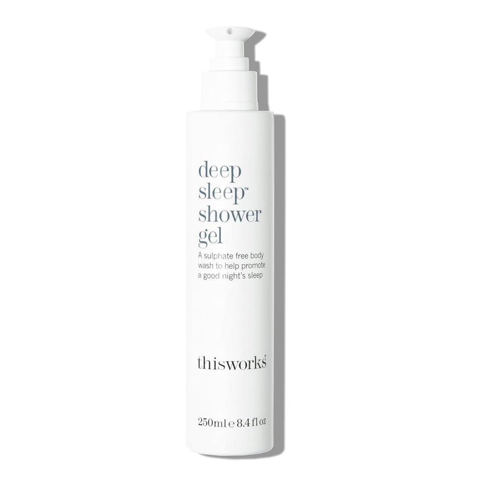THISWORKS bottle front view showing calming label and benefits