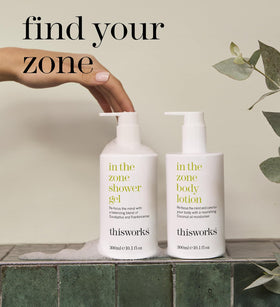 THISWORKS in a bathroom setting showcasing daily routine use and aromatherapy ambiance